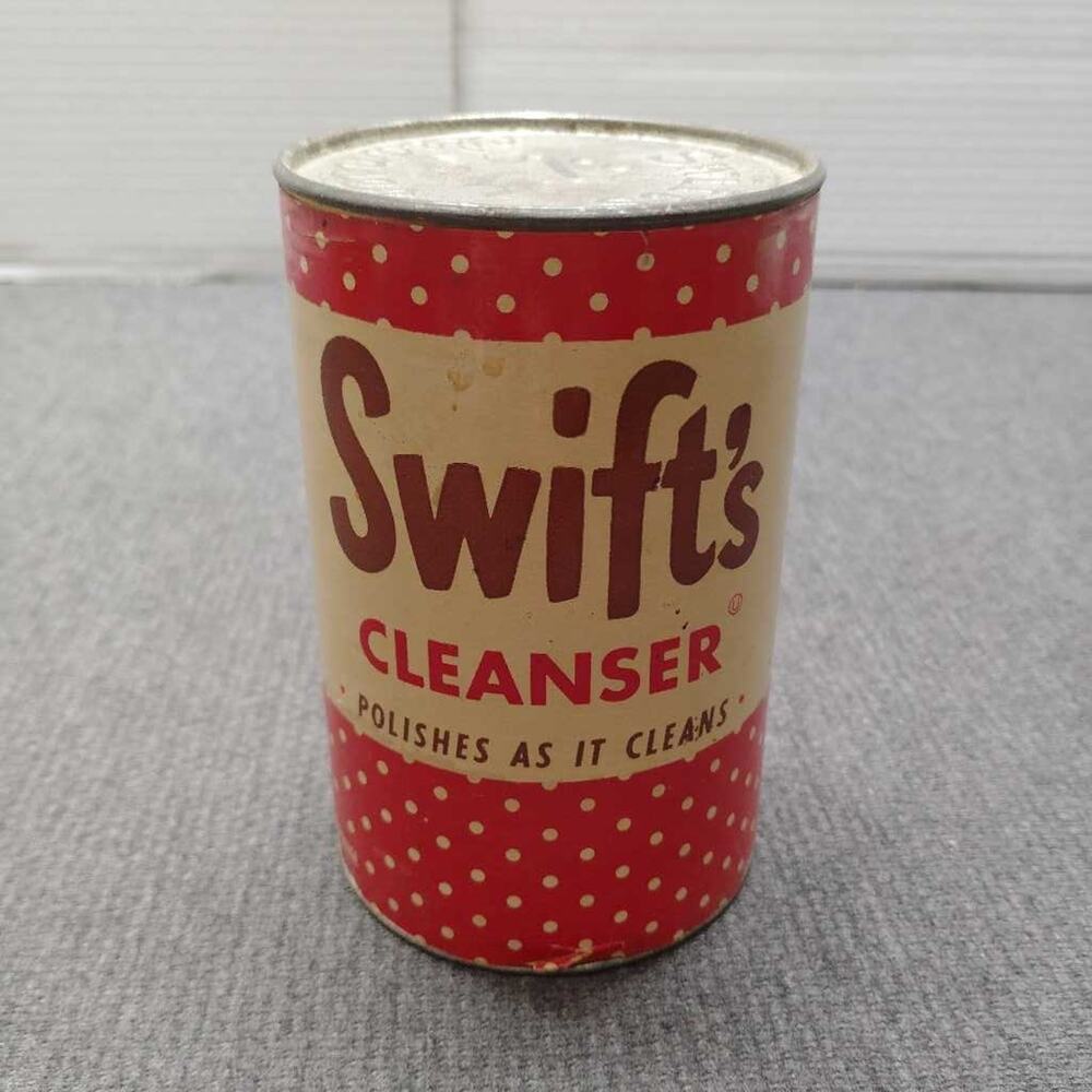 Swift's Cleanser Vintage Tin Polka Dot Advertising Collectible Chemical